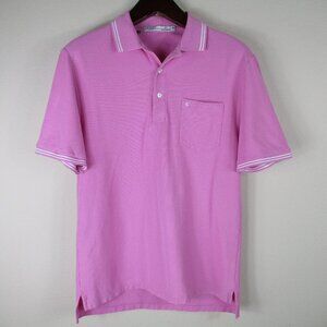 Criquet Men's Polo Shirt Large Pink 100% Pima Cotton Knit Pique